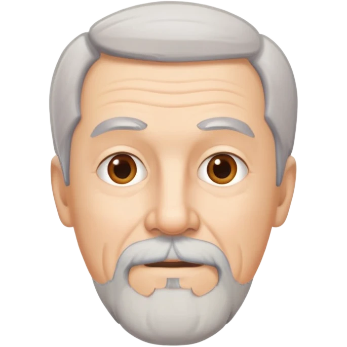 68 year-old man with thinning gray hair and a goatee emoji