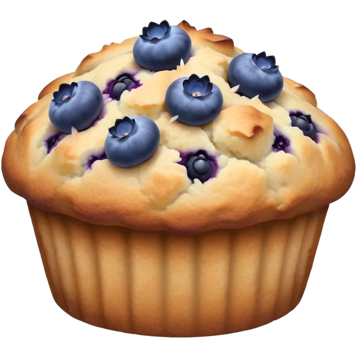 Blueberry muffin with lavender sprigs on top emoji