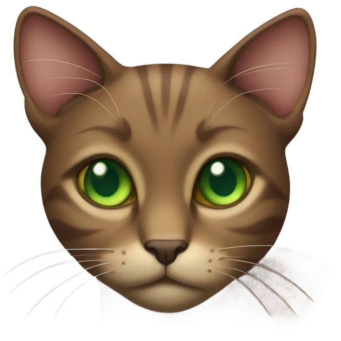 brown Cat with green eye  emoji