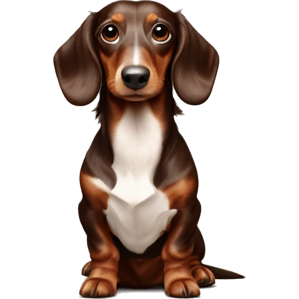 long haired dachshund chocolate and cream dappled  emoji