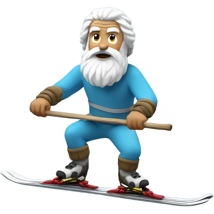 Socrates on mountain skis emoji