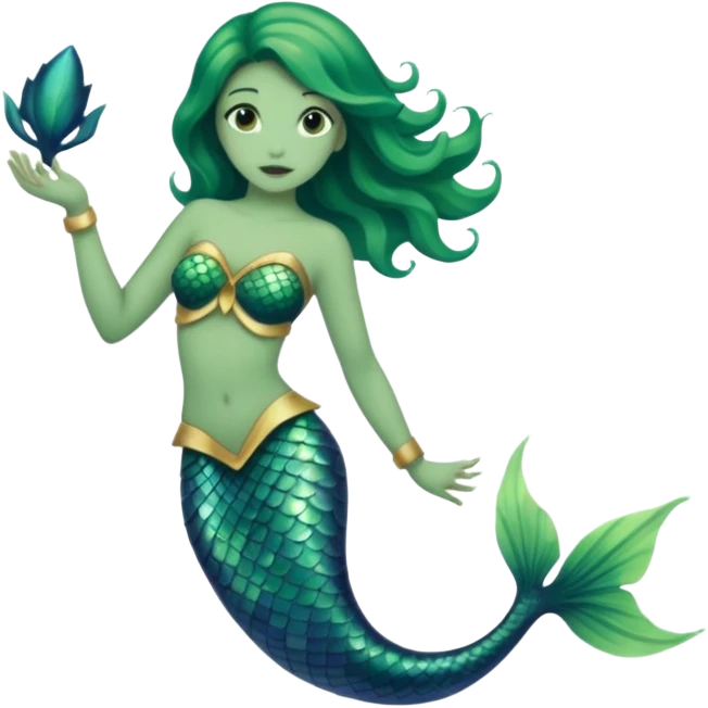 siren aesthetic fin green emoji