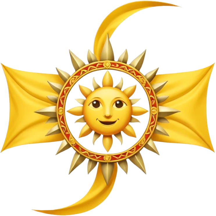 Majestic 8-pointed Sun Medieval Banner heraldry flag emoji