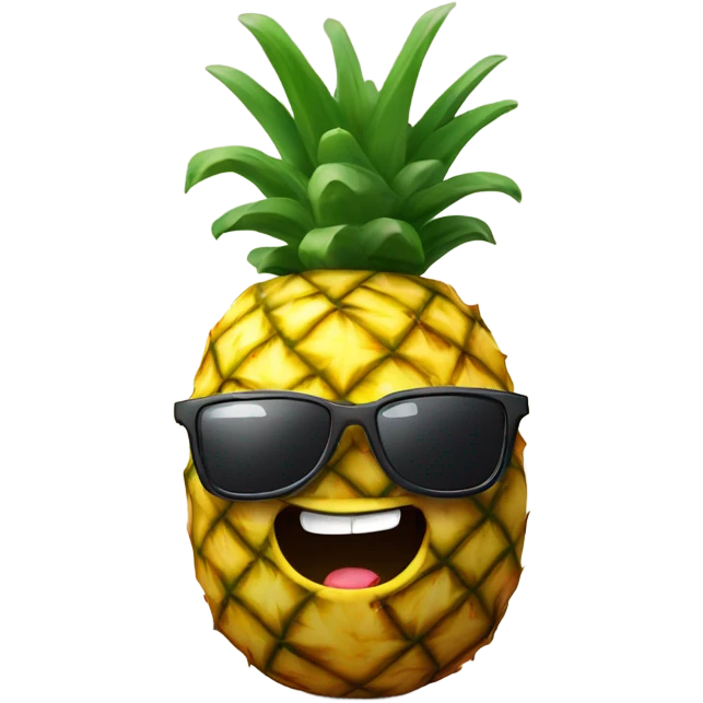 Upside down pineapple wearing sunglasses and smirking emoji