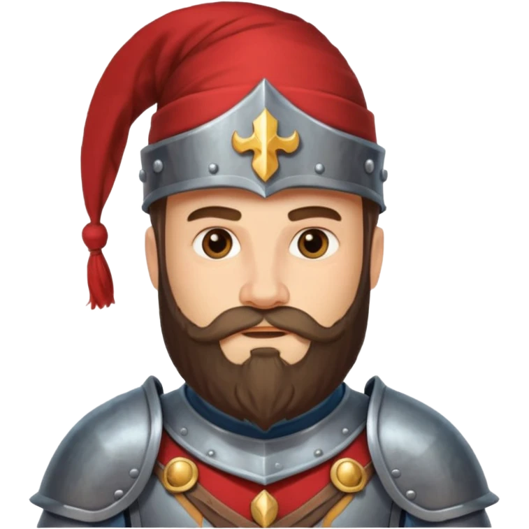 a royal western knight with full beard, wearing hat emoji
