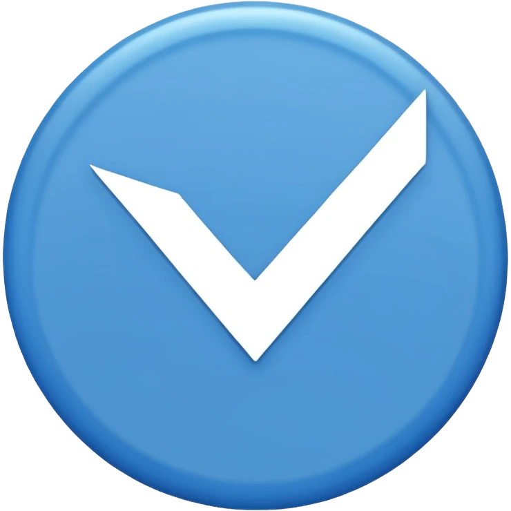 A blue circle with a white tick in the middle  emoji
