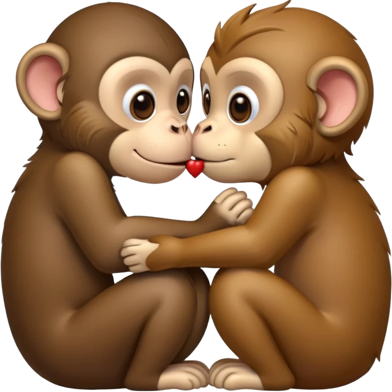 dog kissing monkey emoji