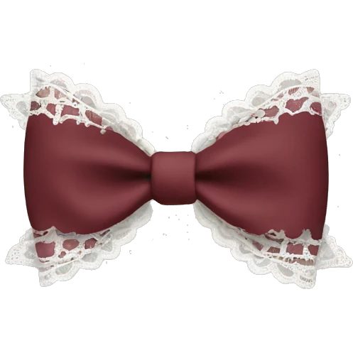 Burgundy bow with white lace emoji