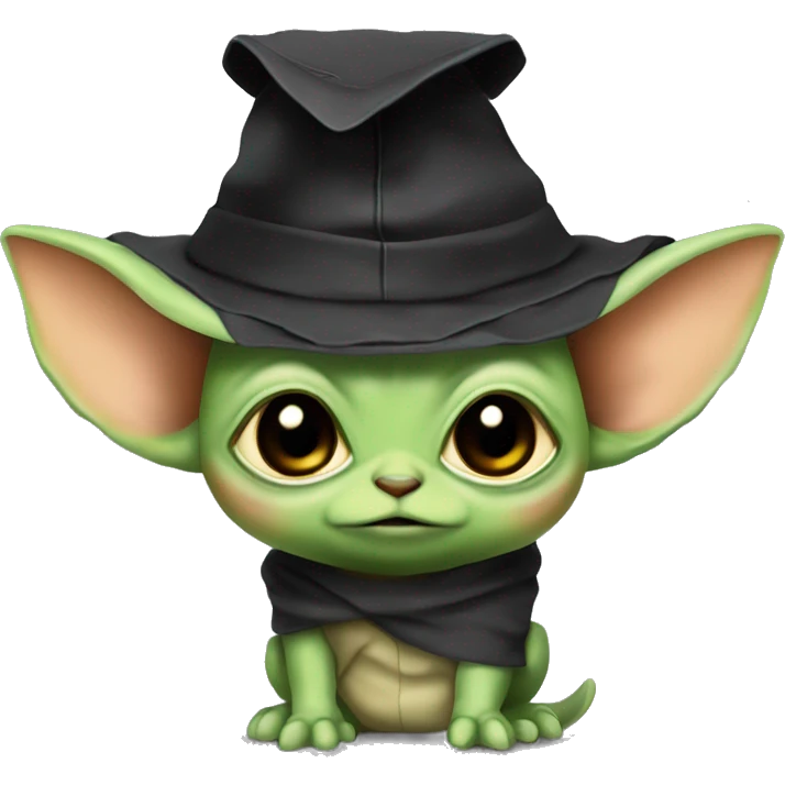 cuty chamaleon similar to baby yoda style with a university mortarboard emoji