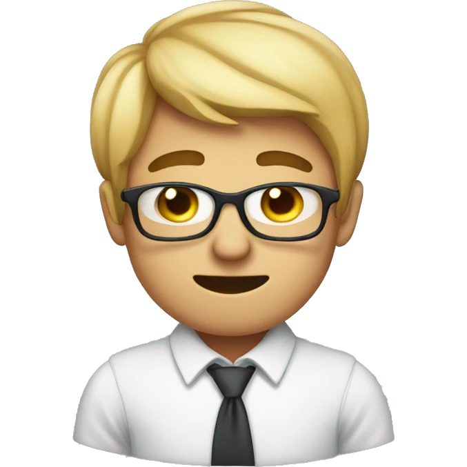 a nerdy bullied emoij blushing emoji