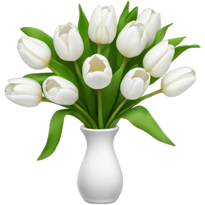 Bouquet of white tulips emoji
