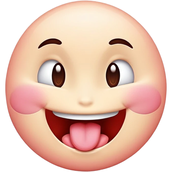 Make a new emoji combining da smile of “😁” the rosy cheeks of “😊” and the tongue of “😛” emoji