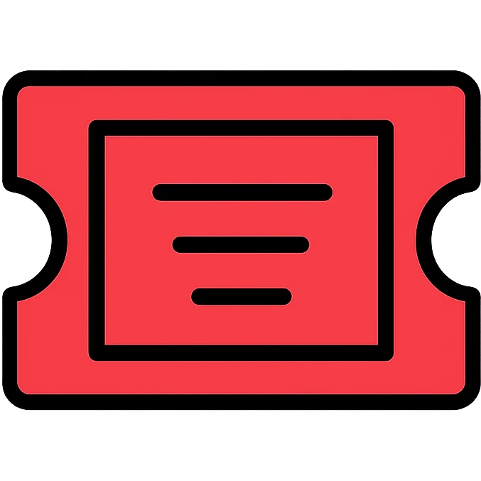 red ticket or invitation icon, clean and simple emoji