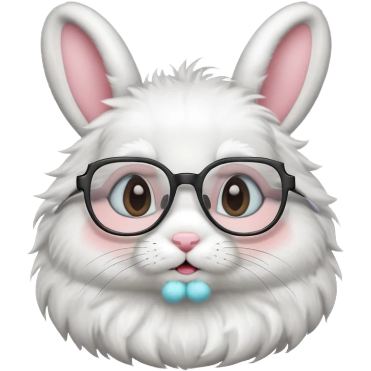 Bunny bust with eyeglasses with body emoji
