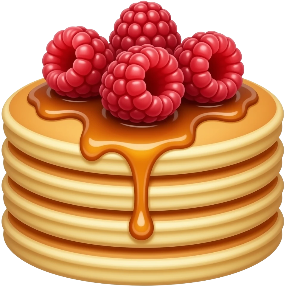 pancake with raspberry with carmel emoji