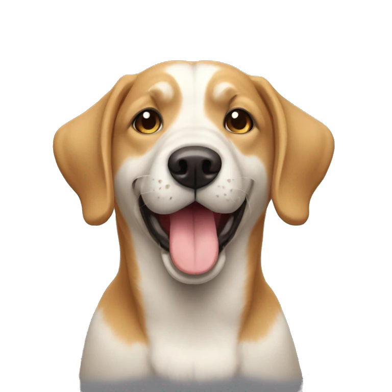 Un chien heureux qui fume emoji