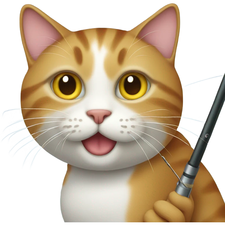Cat with fishing rod emoji
