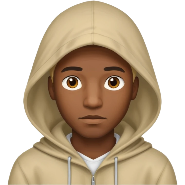 Hooded blonde black man emoji
