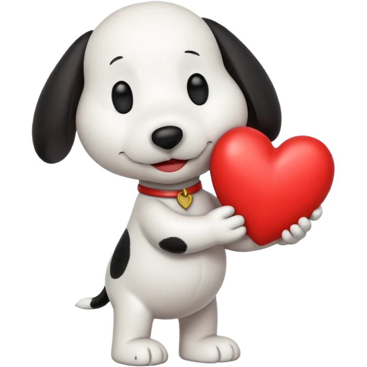 Snoopy holding heart  emoji