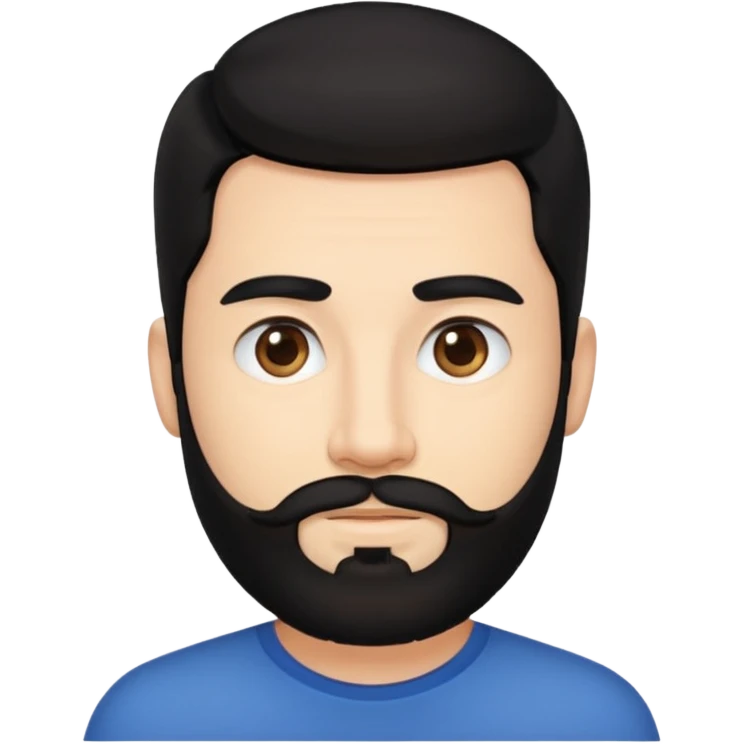 35 yaş sakallı siyah saç beyaz ten erkek emoji