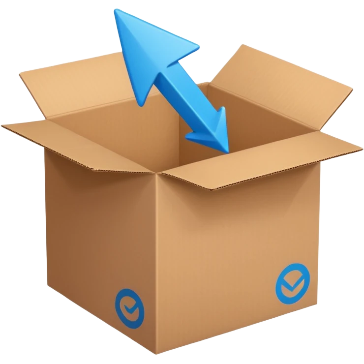 package box with arrows circling around it emoji