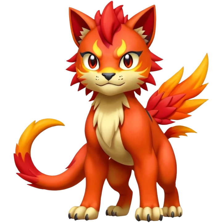 Pyroar-Litten-Fakémon-hybrid-creature (full body)  emoji