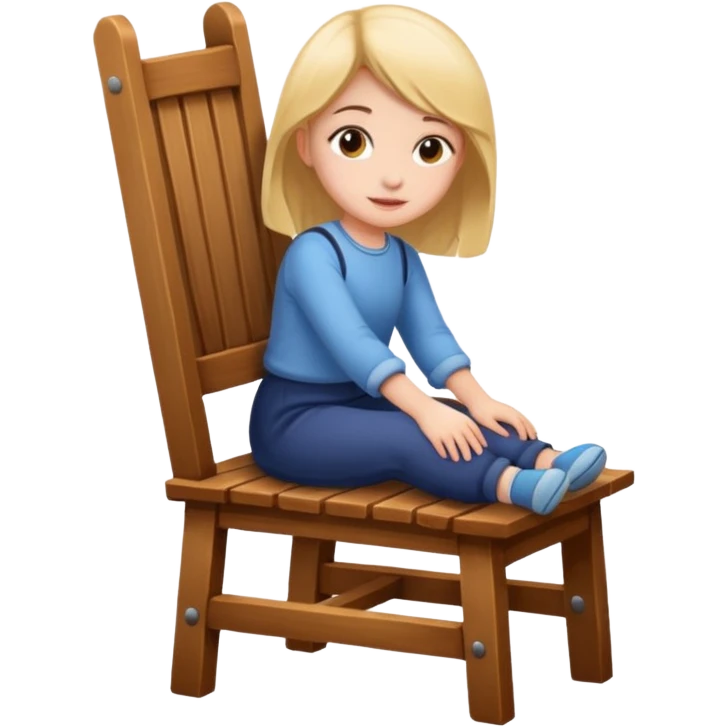 girl sits on chair emoji