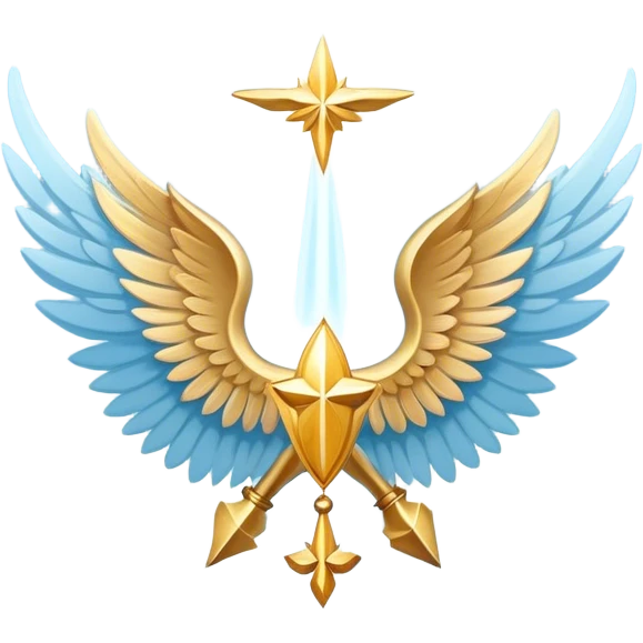 wings emblem holy saint light blue emoji