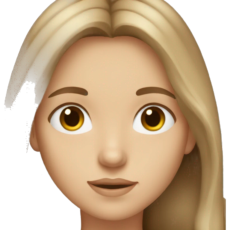 girl with long light brown hair and grey eyes emoji