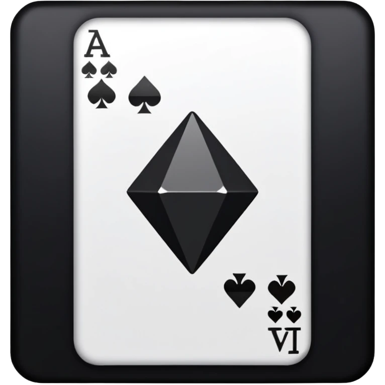 3d diamond shape matte black. diamond shape like on a playing card emoji