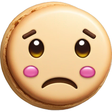 Macaron cookie with a face crying, only one emoji