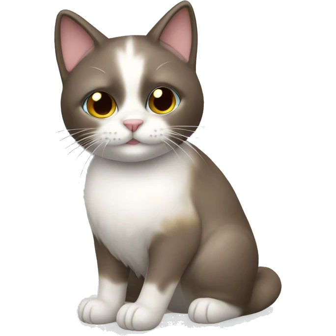 snowshoe cat with a toy emoji