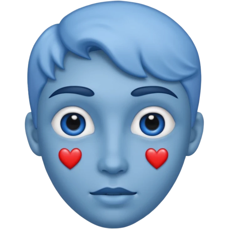 Heart eyes but blue emoji