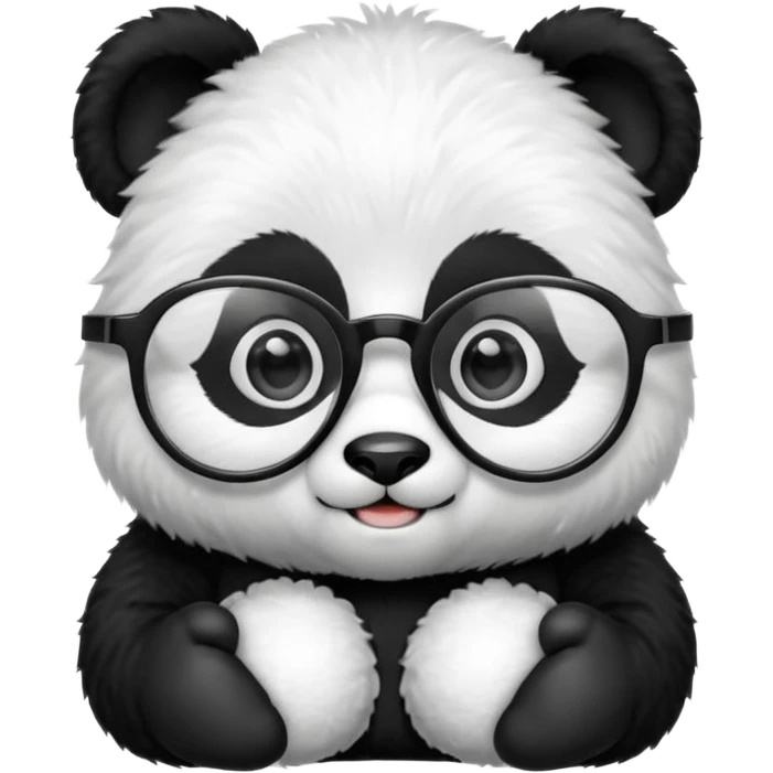 baby Panda with glass emoji