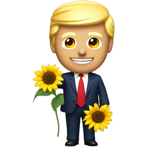 Donald Trump with sunflower emoji