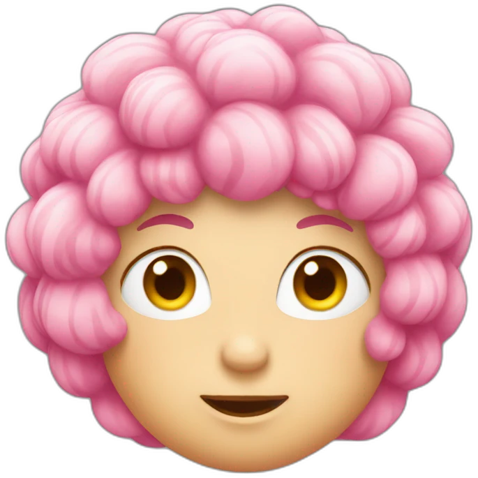 pink hair ball emoji
