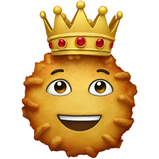 Latke wearing a crown emoji