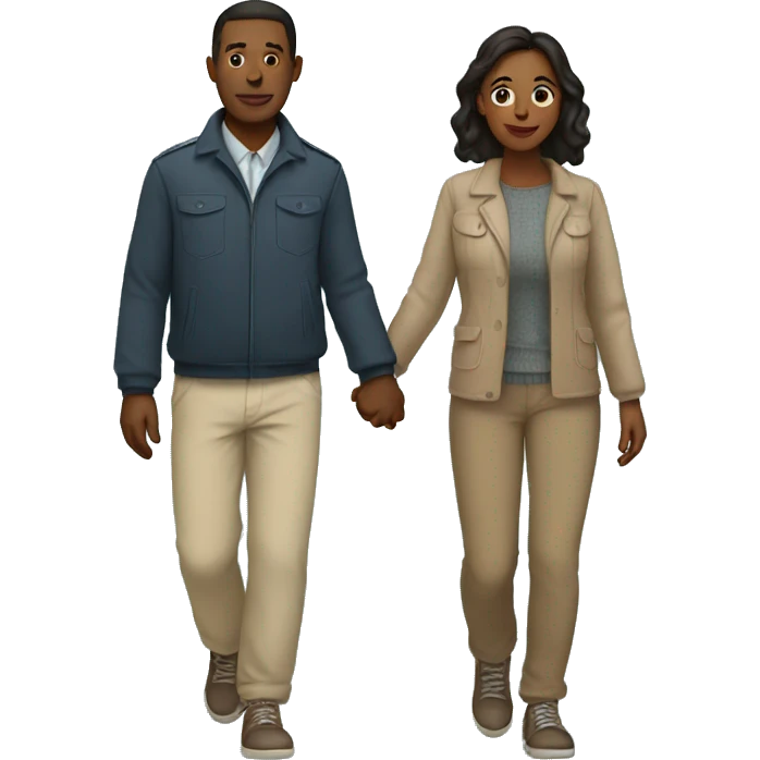 Couple Walking holding hands emoji