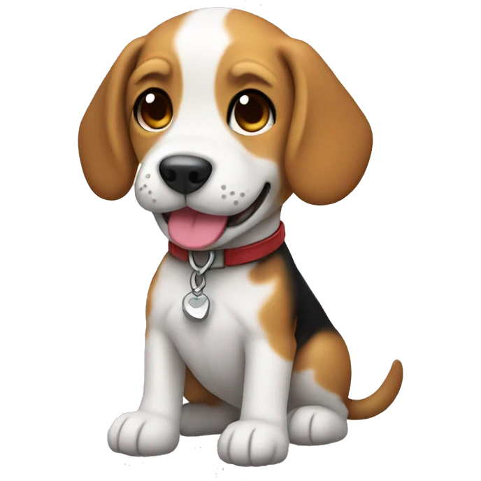 chibi beagle with a smile emoji