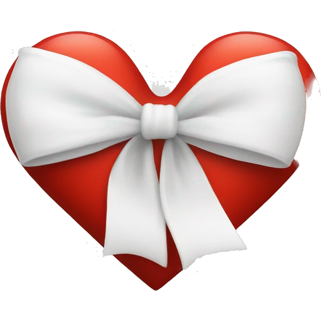 Red heart with white bow emoji