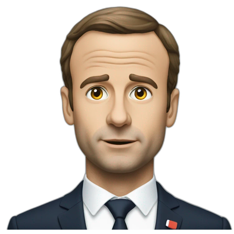 Macron qui tient un micro en train de pleurer emoji