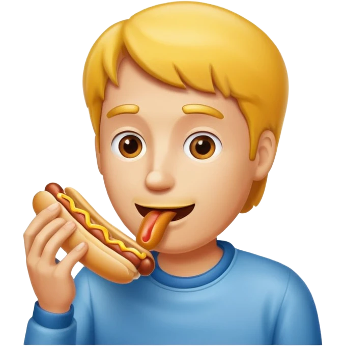 man eating a hot dog emoji