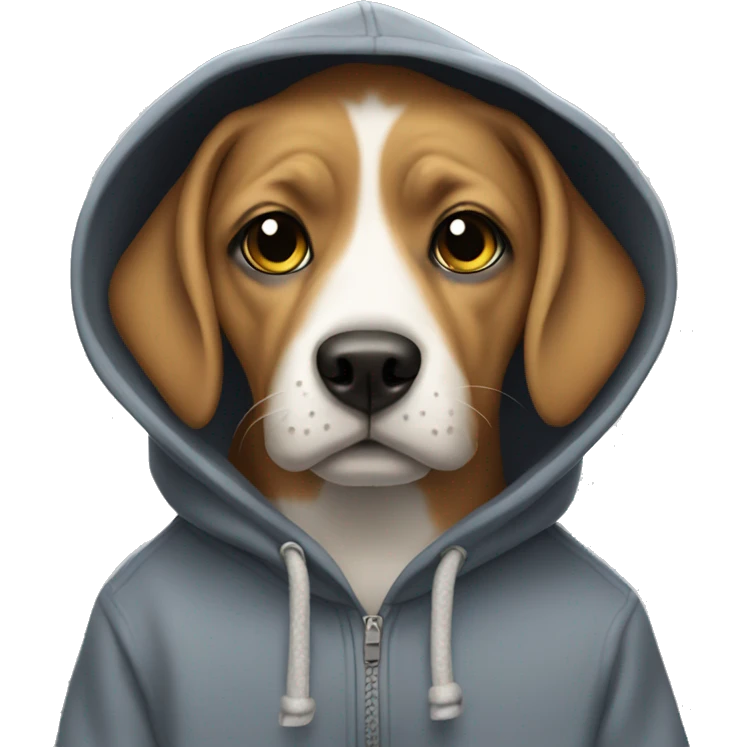 Dog wearing a hoodie emoji