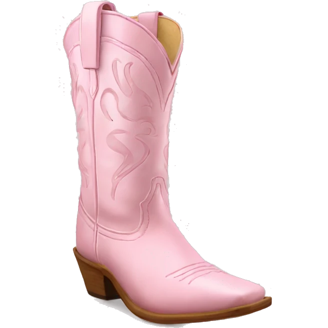 Very light pink square toe cowgirl boots  emoji