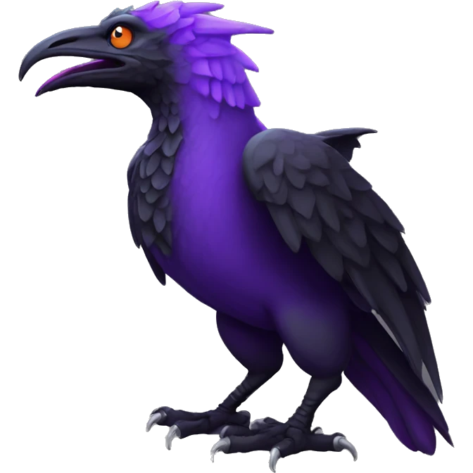 Corvus black and purple dragon  emoji