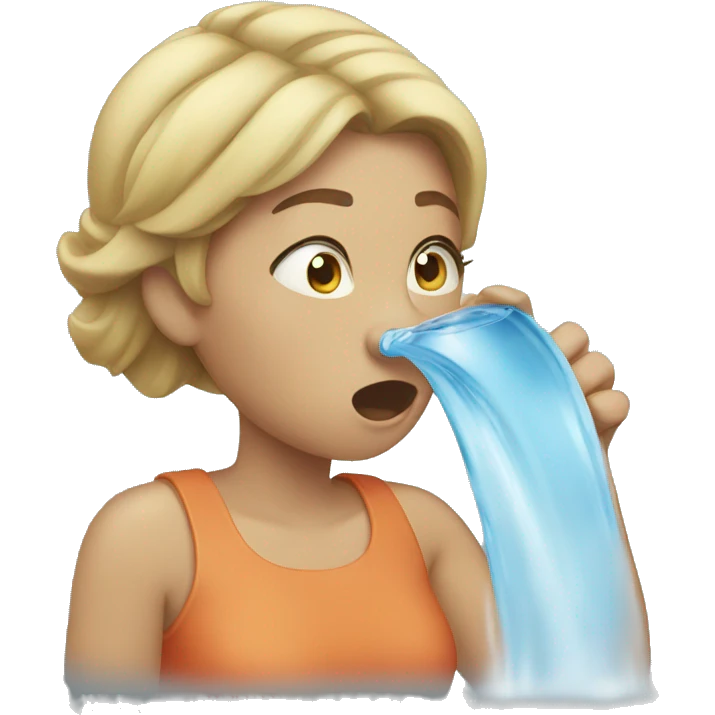Woman spitting water emoji