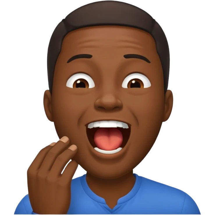balck man Yawning  no hand emoji