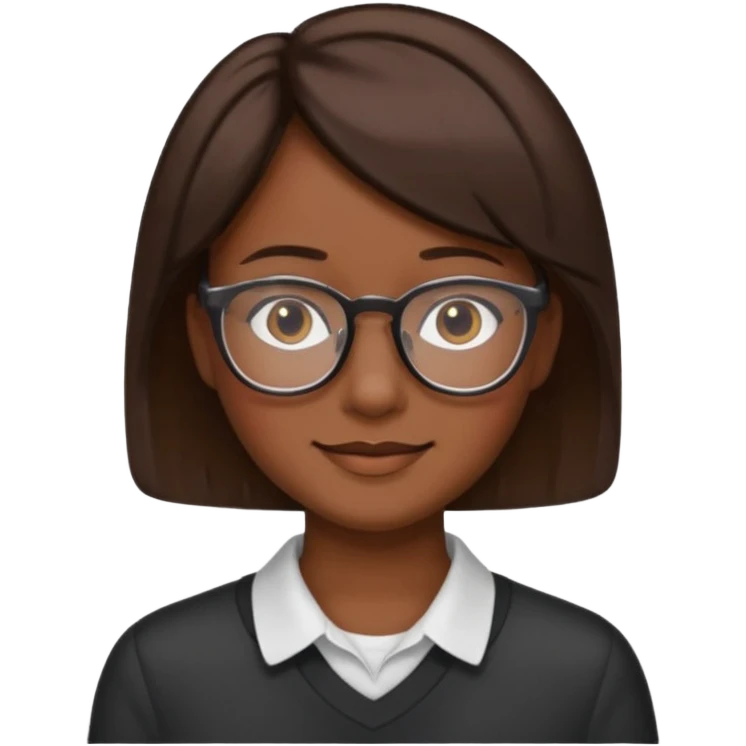A person emoji with glasses and small smile with short brown hair🤓🙁🧑🏽 emoji