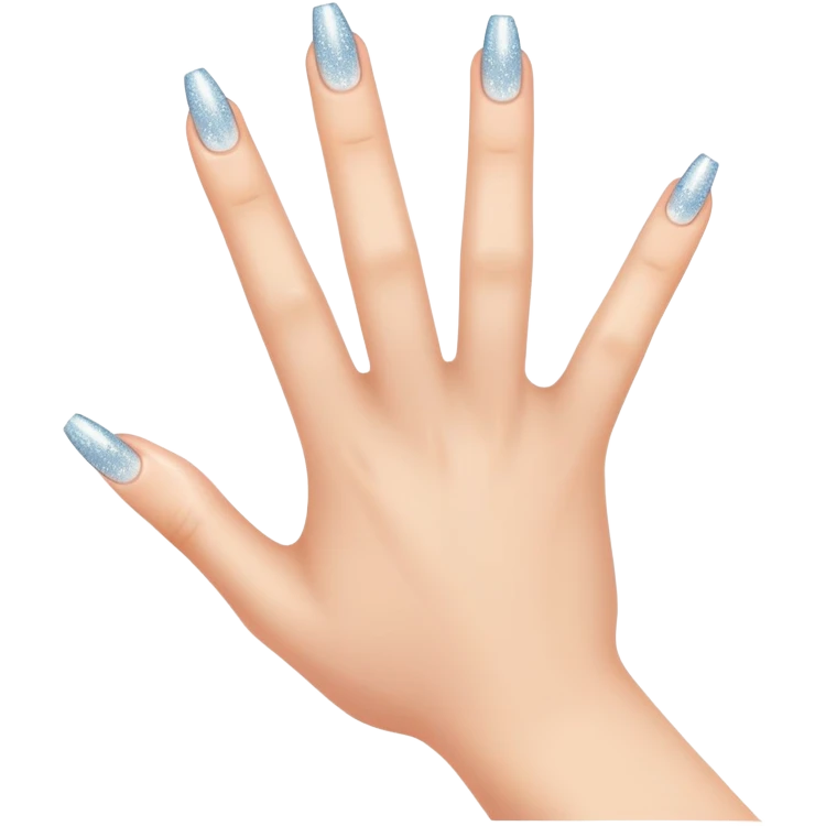 hand with neatly trimmed nails, sparkling clean, friendly and simple emoji