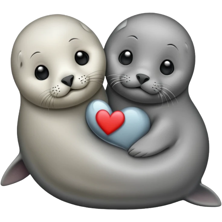 Cute seal in love emoji